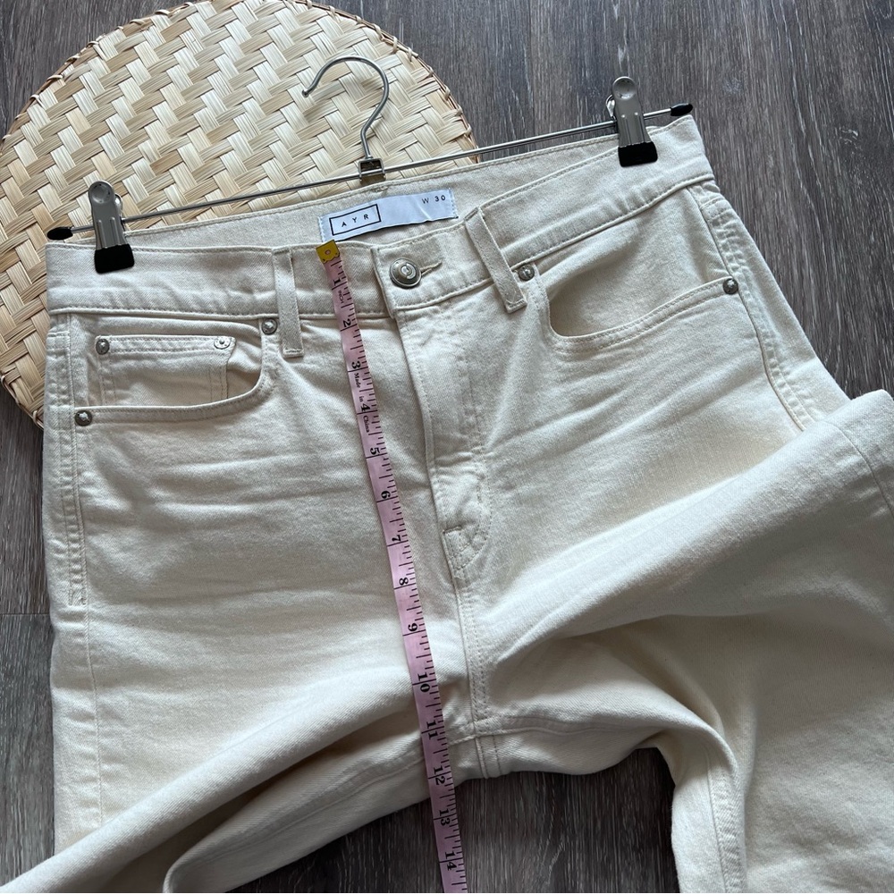 AYR Straight Leg Jeans in Cream - Picture 5 of 11